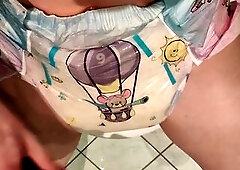 Making Cummies Buzzing My WET ABDL Diaper