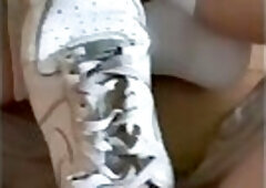 My buddy jerking off with my NIKE sneakers