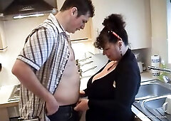 Younger man gives a massive dirty facial to Kim