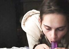Bored Lustful Finds Sextoy and Blows it