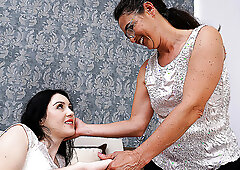 Sexy beauty getting a special treatment from her mature lesbian lover