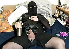 Leather, electro sounding, saline cock