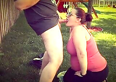 Outdoor Blow job and Facial Movie scene - Married Pair