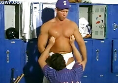Baseball players having hot sex in locker room