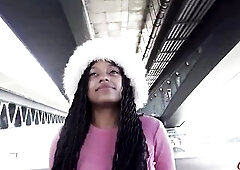 GERMAN SCOUT - No cock-sock Anal Sex at Pick Up Casting for Ebony Angel Vicky Menage