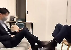 Sucking dicks of extremely horny office guys