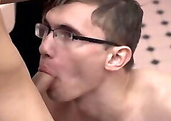 Nerdy Mormon twink fucks his boyfriend with his massive, divine raw cock in a sacred union