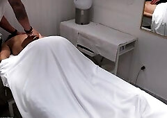 Super hawt brunette hair wife visits MassageViper for a worthy time (and a glad ending). That babe got her booty oiled up, put it in the air, and had 