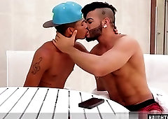 Brazilian gay anal sex with facial