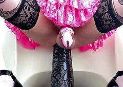 She-Male and her six XL fake penis