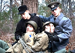 Military boys Alexander Gustavo and Trent Ferris enjoy anal