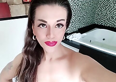 Trans Girl Swallows Her Neighbors Cum