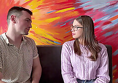 Latina College Student with Glasses Fucks Professor to Pass Her First Year English Class