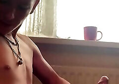 Felix Jones jackoff and huge cumshot on a normal morning