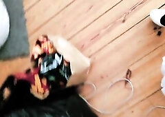 Sissy Celinee's 1st High Heel walk in a Cosplay.