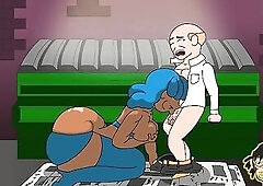 Dumpster Diving: Screwing A Large Butt Boob Chunky Prostitute In An Alley 2D Animation Toon Manga Movie scene