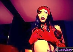 Big tits Asian ladyboy amateur POV blowjob as a Demon Dickgirl