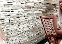 Young stud fucks two sexy blonde shemales with his snake