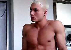 Handsome gay model Jerk0ff