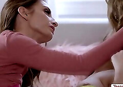 Slut teen lets two horny milf taste her