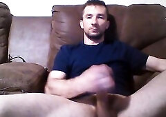 masturbating on the bed, spunk flow