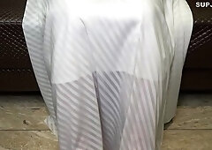 An impressive woman with bristle pubic hair, a big clitoris,