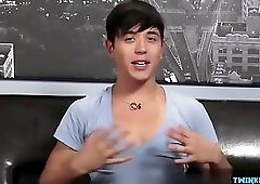 Brunette twinks rimjob and cumshot