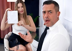 Sexy as hell chick Amalia Davis likes jumping on a huge boner