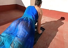 Sissy goddess in sheer dress exercises her gorgeous cock and ass and edge