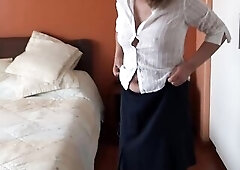 Stepson's ally cums in my vagina after showing me off and masturbating, that guy wanted ass slam