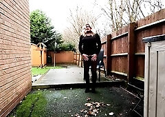 crossdresser kellycd2022 hawt mother i'd like to fuck masturbating outdoors in hose and boots toying her booty and jizz flow