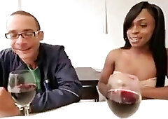 Slim ebony t-girl gets her big ass drilled with effort