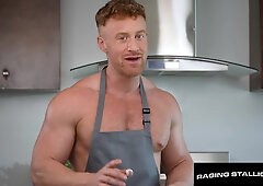 Tatted Up Muscle Inhales Hard ripped Ginger Chef - Tim James, Eddie Burke - RagingStallion