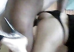 Homemade act with a tranny in black