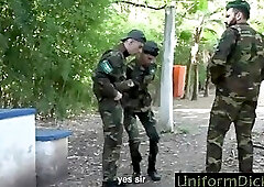 Teen Military servicing two dicks