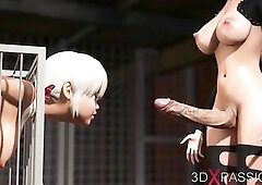 Hawt sex! cg dickgirl fucks a super hawt teen serf in jail