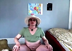 Solo, white gay, small cock crossdresser