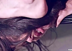 Busty brunette cum slut Peta Jensen gets a creampie after brutal fuck