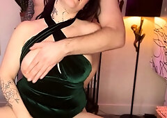 Pink labia close up of naive brunette
