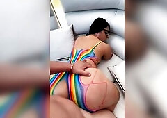 My girlfriend's parents were in the next room, but that babe wanted me to bang her cum in the butt.