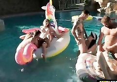 Pool Party Tgirl Bareback Style