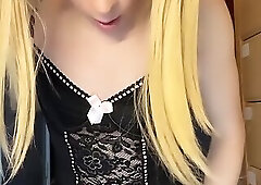 Hot Trans Babe Rides Huge Dildo And Squirts Multiple Sissygasms From Chastity and With her Big Dick