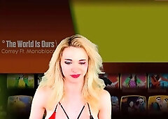 Beautiful blonde in solo striptease porn