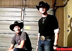 2 Sexy Straight Country Boy Cowboys jacking together in the garage