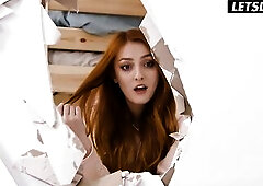 Redhead Breaks Throughout the Wall to See Her Blow Ebony Wang