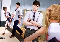 Sexy college spy on a mission with big and small assets in the shower