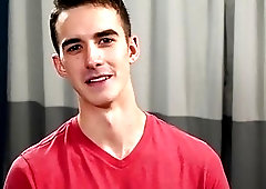 Gay cutie uses a toy and jerks off during solo session