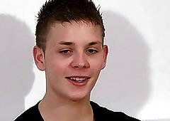 Cute young UK amateur strokes his dick and shoots hot loads