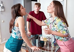 Gorgeous pussy-licking session with hot Emma Tatcher and Hazel Grace