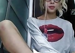 Young and cute tranny webcam teen jerks her white cock